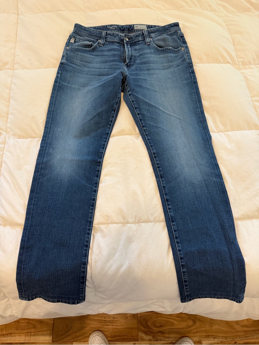 AG Adriano Goldschmied Men's Blue Straight-Leg Jeans 32x30